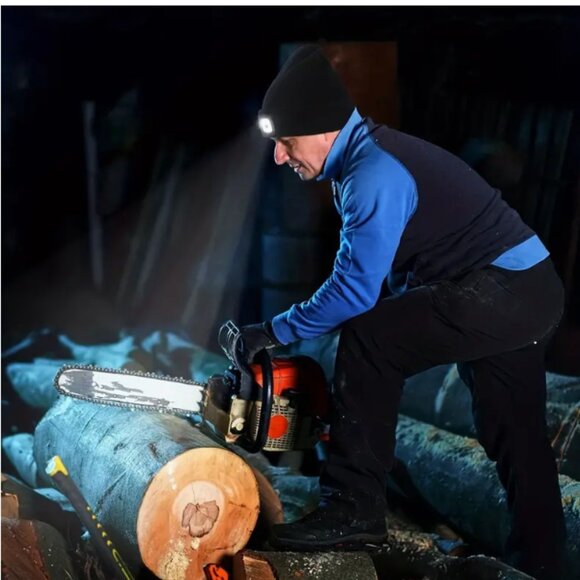 New Beanie with Headlight Rechargeable Pink - Picture 4 of 12